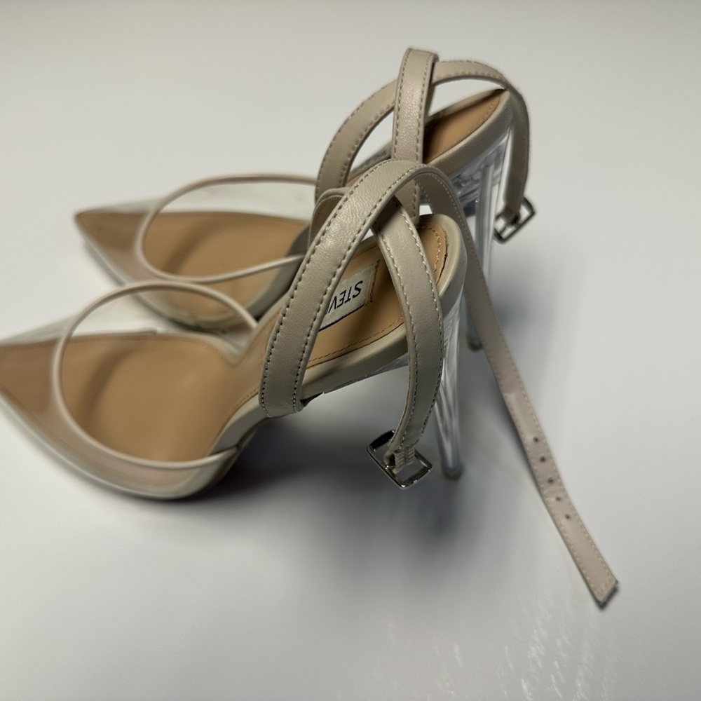 Steve Madden Nude and Clear Heels